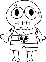 Outline Skeleton Pirate halloween, Pirate halloween Illustration Concept