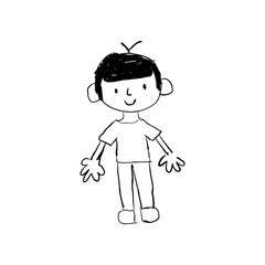 children drawing boy cartoon vector