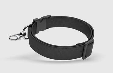 Dog adjustable collar belt blank mock up for branding and design, 3d illustration.