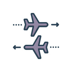 Color illustration icon for return 