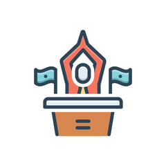 Color illustration icon for politics 