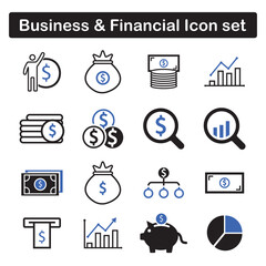business and financial icon set