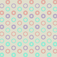 Seamless circles flower pastels colors decoration pattern geometric vector