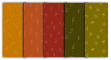 autumn background vector patterns set mindful and soothing wallpaper