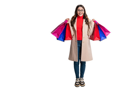 shopping sale and discount. girl shopper with bags. best sale offer. Fashionable teen fashion girl after shopping. shopaholic. autumn shopping sale. stylish teen girl go shopping in autumn coat