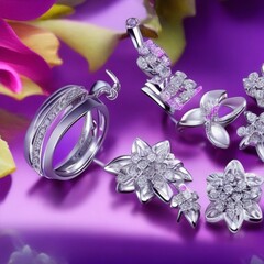 Silver jewelry with vivid clour