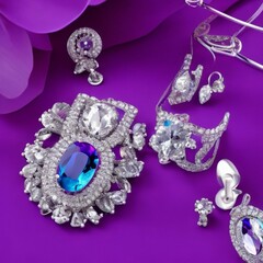 Silver jewelry with vivid clour
