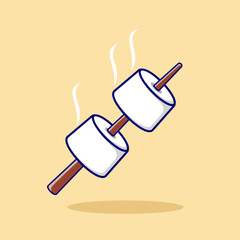 Roasted Marshmallow Vector, Illustration, Icon Isolated