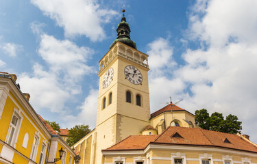 Tower of the church of St. Wenceslas in Mikulov, Czech Republic
