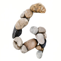Fototapeta na wymiar Realistic Rocks in the Shape of Letter, Rock Letter