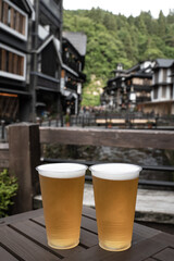 銀山温泉とビール