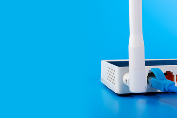 Internet router, wi fi, high-speed internet access, online communication in a computer network,...