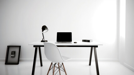 Scandinavian Desktop Setup, Mockup, 