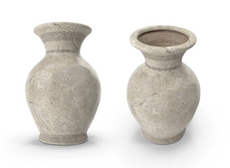 stone vase on transparent background