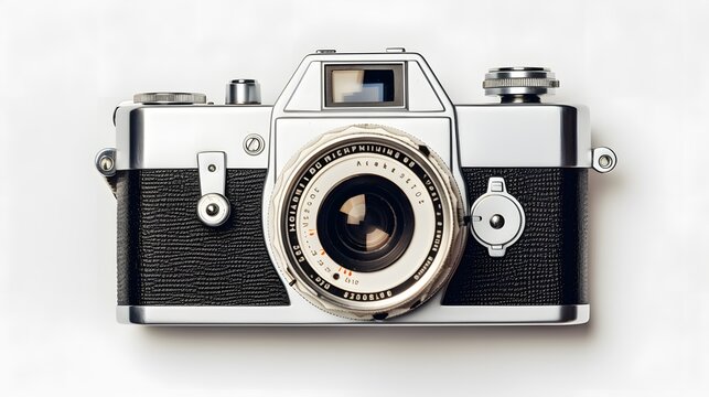 an old film camera on a white background