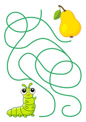 Maze game for children. Help a caterpillar to find a correct way