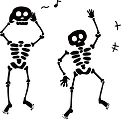 陽気に踊るガイコツ