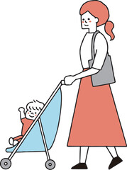 ベビーカーを押す女性