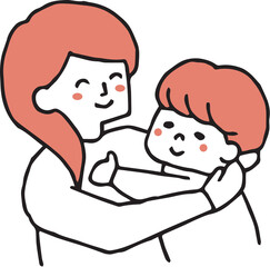 ハグをする親子