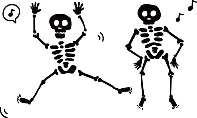 陽気に踊るガイコツ