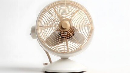 A white electric fan on a white background