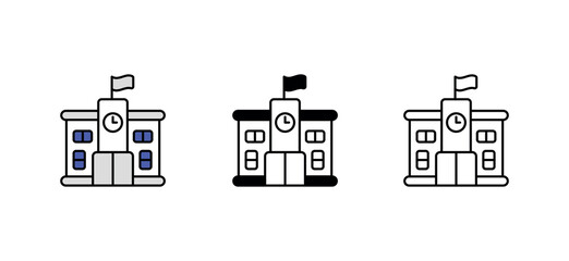 University icon design with white background stock illustration