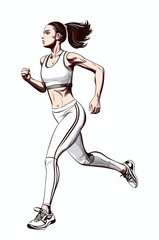 Fototapeta na wymiar A runner woman, vector illustration