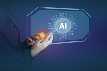 AI artificial intelligence concept, Global communication network concept. Digital transformation Web 3.0.