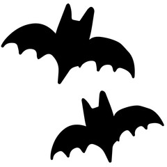 手描きのコウモリ　モノクロ