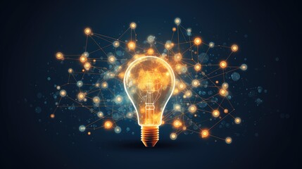 Light bulb technology connection, AI generated Image