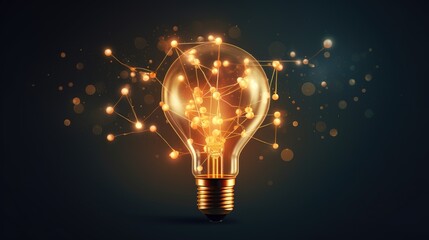 Light bulb technology connection, AI generated Image