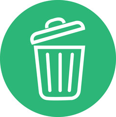 Simple green bin icon. Stroke pictogram. isolated on a white background. Premium quality symbol. sign for mobile app and web sites.