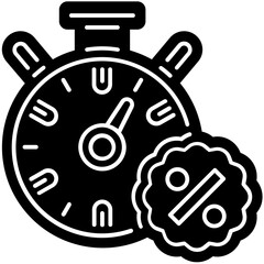 Limited Time Offer Discount Solid Icon