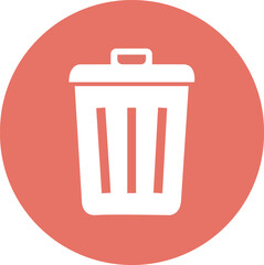 Simple orange bin icon. Stroke pictogram. isolated on a white background. Premium quality symbol. sign for mobile app and web sites.