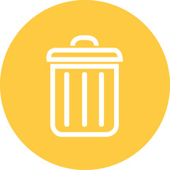 Simple yellow bin icon. Stroke pictogram. isolated on a white background. Premium quality symbol. sign for mobile app and web sites.