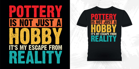 Funny Ceramic Artist Retro Vintage Pottery Maker T-shirt Design