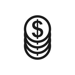 business finance icon solid glyph black isolated on white background