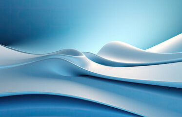 abstract blue and pink wavy background with glowing lines and bokeh effect. created by generative AI technology.