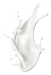 White splash. Milk cream splash. Drops and splashes of cream. White splashes. Isolated on a transparent background.