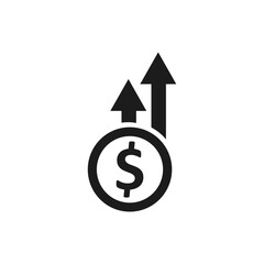 Obraz premium business finance icon solid glyph black isolated on white background