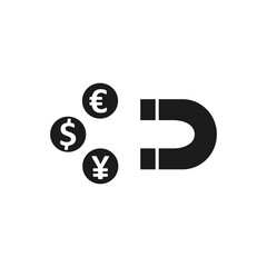 business finance icon solid glyph black isolated on white background