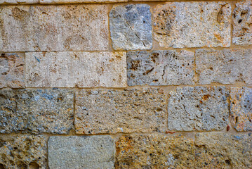 Natural stone of the town hall in Siena. Tuscany, Italy, Europe