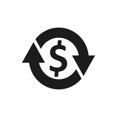 business finance icon solid glyph black isolated on white background