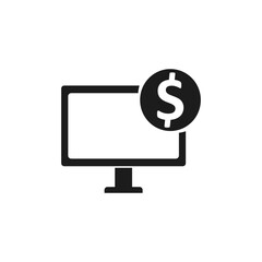 business finance icon solid glyph black isolated on white background