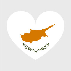 Cyprus flag vector icons set of illustrations in the shape of heart, star, circle and map