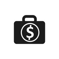 business finance icon solid glyph black isolated on white background