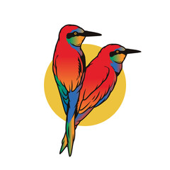 Colibríes en Vuelo: Ilustración Detallada,
Dos Colibríes Rojos: Ilustración Estilizada, Encuentro de Colibríes: Arte de Aves, Vuelo de Colibríes Rojos: Ilustración, Colibríes en Posada