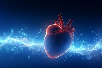 Medical backdrop, Cardio heartbeat design for a visually impactful presentation Generative AI - obrazy, fototapety, plakaty