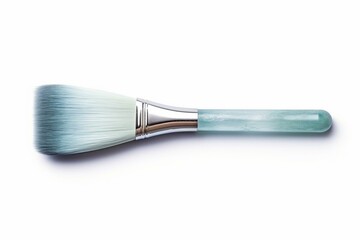 Transparent watercolor brush in light blue metallic shade. Generative AI