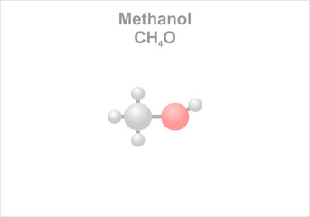 Methanol. Simplified scheme of the molecule.